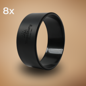 8X Black yoga wheel "plain design" (polyurethane + natural rubber)