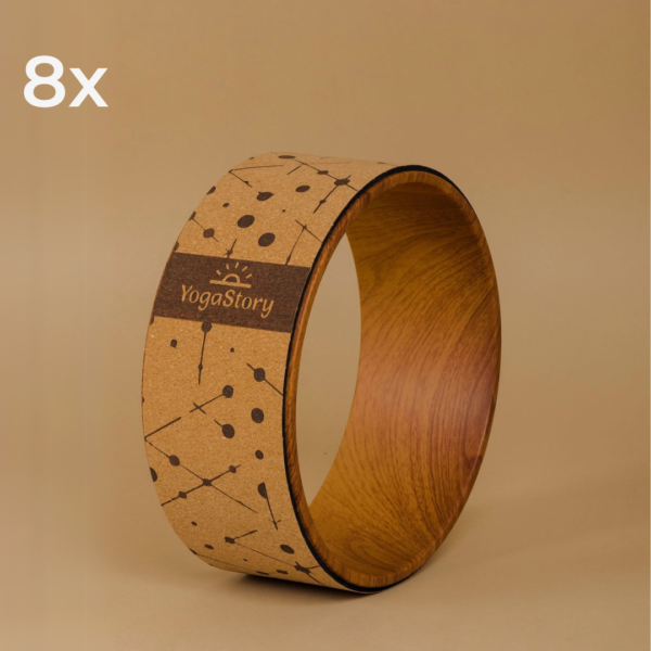 8X Cork yoga wheel "stars / universe" (cork + natural rubber)